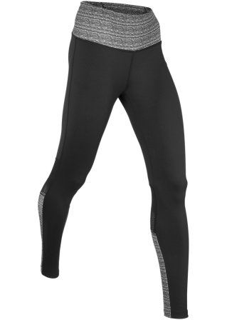 Shaping Sport-Leggings mit Tasche, knöchelfrei in schwarz von vorne - bpc bonprix collection