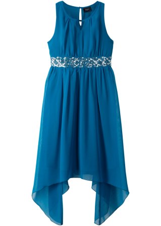 Mädchen Pailletten Kleid in blau von vorne - bpc bonprix collection