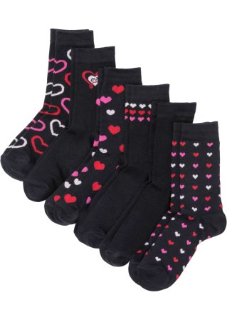 Damen Socken mit Bio-Baumwolle (6er Pack)  in schwarz von vorne - bpc bonprix collection