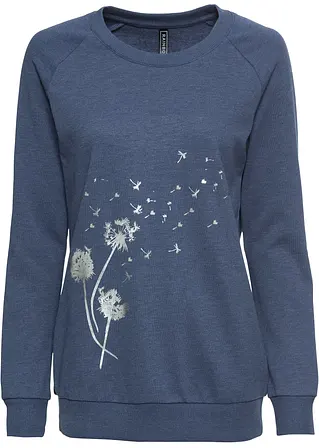 Sweatshirt in blau von vorne - bonprix