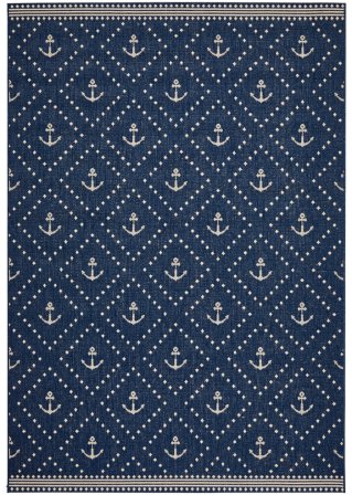 In- und Outdoor Teppich mit Anker Motiv in blau - bpc living bonprix collection