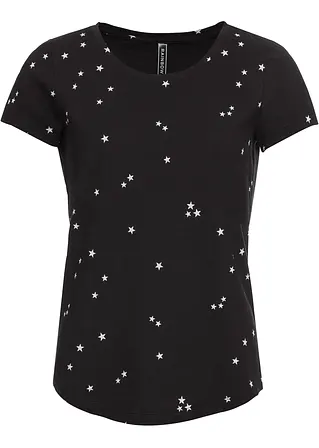 Shirt mit Sternen in schwarz von vorne - bonprix