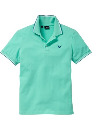Pique-Poloshirt, Kurzarm in grün von vorne - bpc bonprix collection
