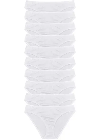 Slip (10er Pack) in weiß von vorne - bonprix