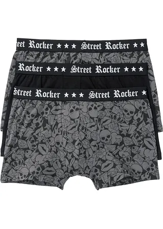 Boxershorts eng (3er Pack) in schwarz von vorne - bonprix