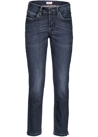 Komfort-Stretch-7/8-Jeans mit Schlitz in blau von vorne - bonprix
