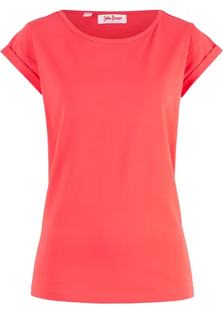 T-Shirt aus reiner Baumwolle in rot von vorne - bonprix