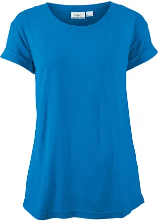 Boxy-Shirt, Kurzarm in blau von vorne - bonprix