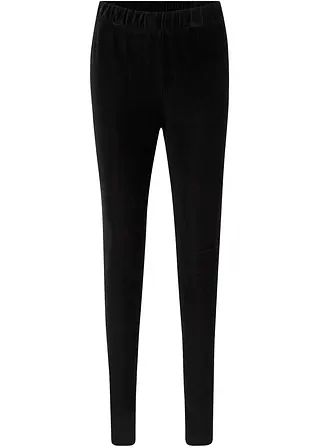 Feincord-Leggings mit breitem Komfortbund in schwarz von vorne - bpc bonprix collection