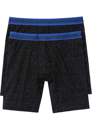 Lange Boxershorts eng (2er Pack) in grau von vorne - bonprix