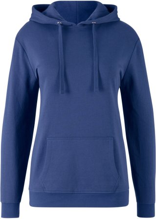 Basic Kapuzensweatshirt in blau von vorne - bpc bonprix collection