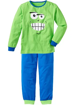 Pyjama (2-tlg. Set) in grün von vorne - bonprix