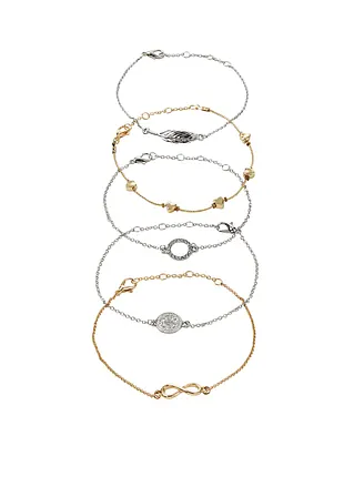 Armbandset (5-tlg. Set) in silber - bonprix