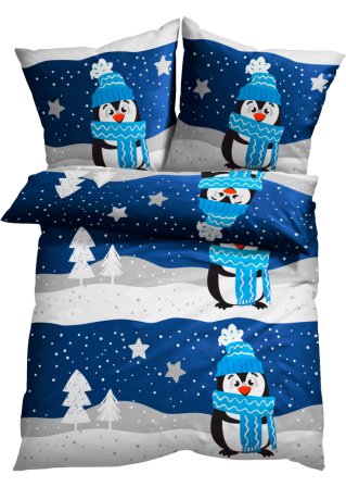 Bettwäsche mit winterlichem Design in blau - bpc living bonprix collection