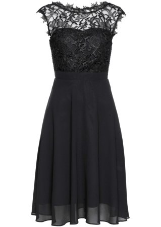 Kleid mit Spitze in schwarz von vorne - bpc selection