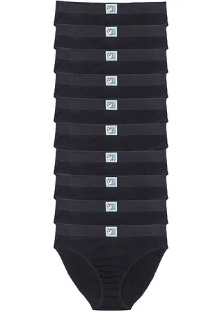 Slip (10er Pack) in schwarz von vorne - bonprix