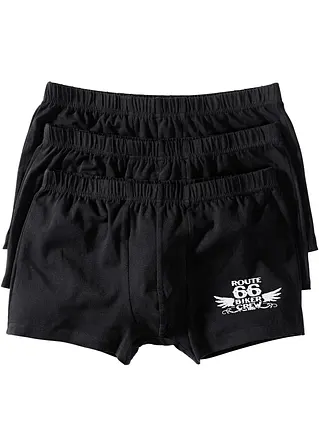 Boxershorts eng (3er Pack) in schwarz von vorne - bonprix