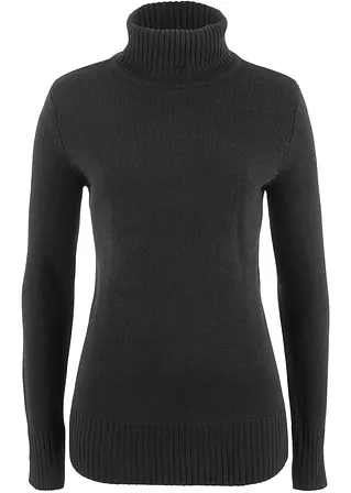 Basic Rollkragenpullover in schwarz von vorne - bpc bonprix collection