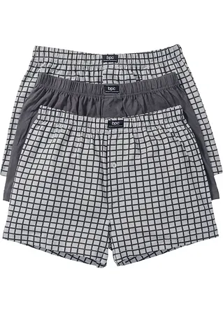Lockere Jersey Boxershorts  (3er Pack) in grau - bonprix