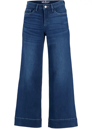 7/8 Ultra-Soft-Jeans, Culotte in blau von vorne - bonprix