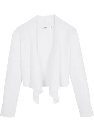 Mädchen Shirt-Bolero zum Knoten mit Bio-Baumwolle in weiß von vorne - bonprix