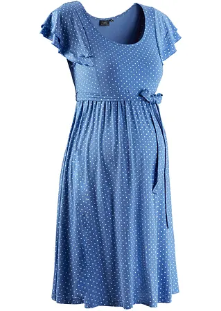 Shirt-Umstandskleid, Kurzarm in blau von vorne - bonprix