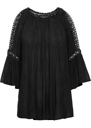 Tunika mit Cut-Outs in schwarz von vorne - bonprix