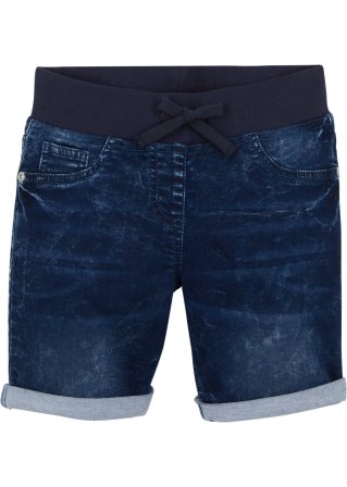 Mädchen Sweatjeans-Shorts in blau von vorne - John Baner JEANSWEAR