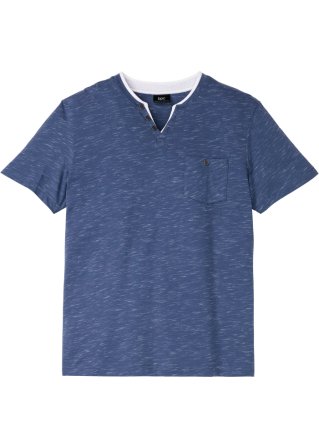 2 in 1 Shirt, Kurzarm in blau von vorne - bpc bonprix collection