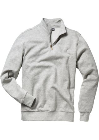 Sweatshirt mit Troyerkragen in grau von vorne - bpc bonprix collection