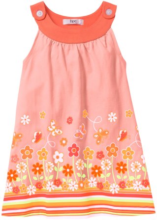 Mädchen Jerseykleid aus Bio-Baumwolle in orange von vorne - bpc bonprix collection