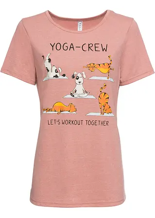 T-Shirt mit Druck in lila von vorne - bonprix