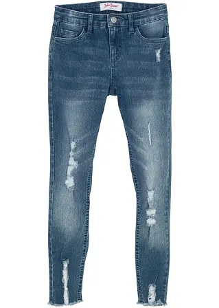 Skinny-Jeans Mid Waist in blau von vorne - bonprix