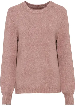 Pullover mit Ballonärmeln in rosa von vorne - bonprix