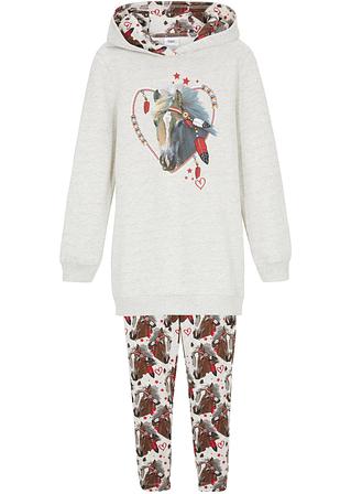 Mädchen Sweatshirt und Leggings (2-tlg.Set) Bio-Baumwolle in weiß von vorne - bpc bonprix collection