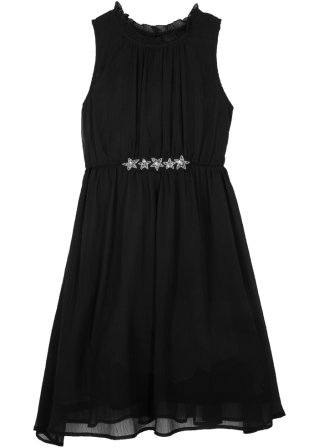 Festliches Mädchen Kleid mit Pailletten in schwarz von vorne - bpc bonprix collection