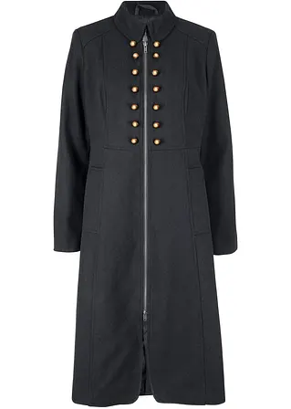 Military Mantel in schwarz von vorne - bpc bonprix collection