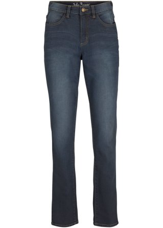 Ultra-Soft-Jeans in Used-Look, Straight in blau von vorne - John Baner JEANSWEAR