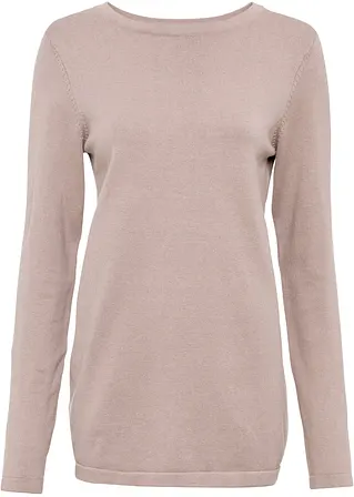 Pullover mit Bluseneinsatz in grau von vorne - BODYFLIRT