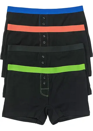 Damen Boxer (4er Pack) in schwarz von vorne - bonprix