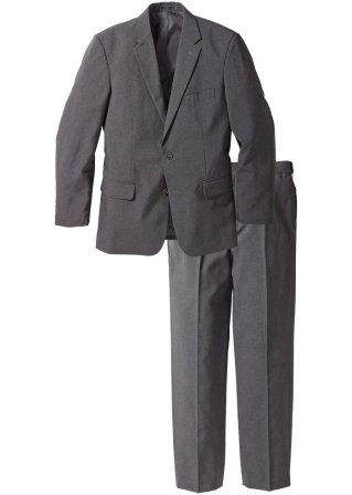 Anzug (2-tlg. Set): Sakko und Hose in grau von vorne - bpc selection