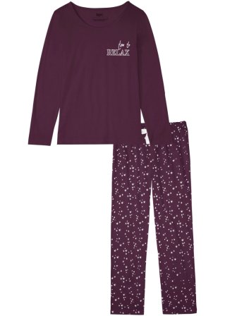 Pyjama in lila von vorne - bpc bonprix collection