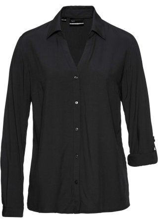 Viskose Bluse in schwarz von vorne - bpc selection