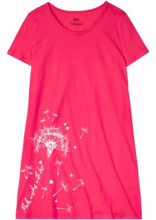 Nachthemd aus nachhaltiger Baumwolle in pink von vorne - bpc bonprix collection