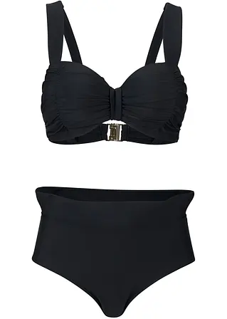 Bügel Bikini (2-tlg.Set) in schwarz von vorne - bonprix