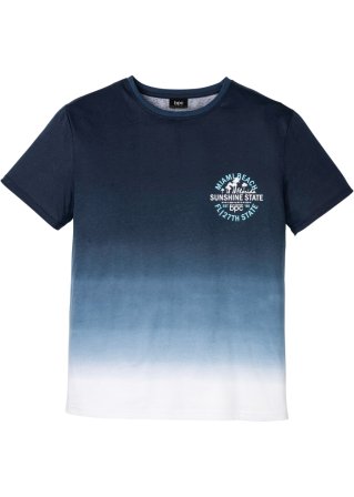 T-Shirt mit Farbverlauf in blau von vorne - bpc bonprix collection
