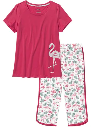Capri Pyjama in rot von vorne - bonprix