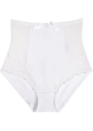 Geschmückte Shape Panty mit mittlerer Formkraft in weiß von vorne - bonprix