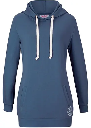 Longkapuzensweatshirt, Langarm in blau von vorne - John Baner JEANSWEAR
