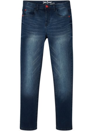 Jungen Jeans mit cooler Waschung, Slim Fit in blau von vorne - John Baner JEANSWEAR